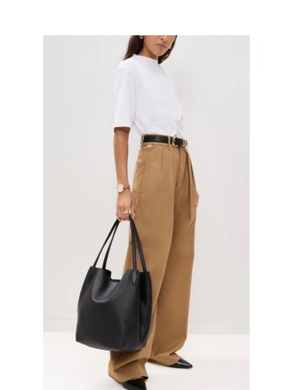 NWT Madewell Black Pebbled Leather Shopper Tote - Picture 2 of 11